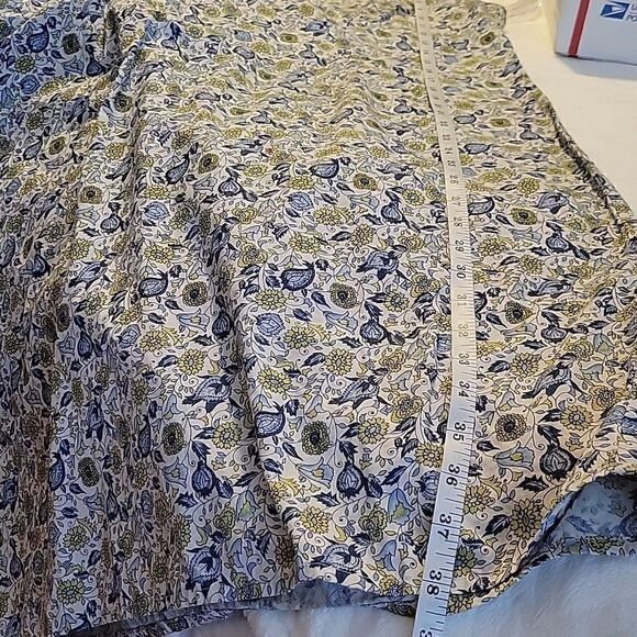 EUC Expressions50 Blue Floral Sleeveless Midi Dress Tones of Blue, Green, SZ 14 - Picture 13 of 16